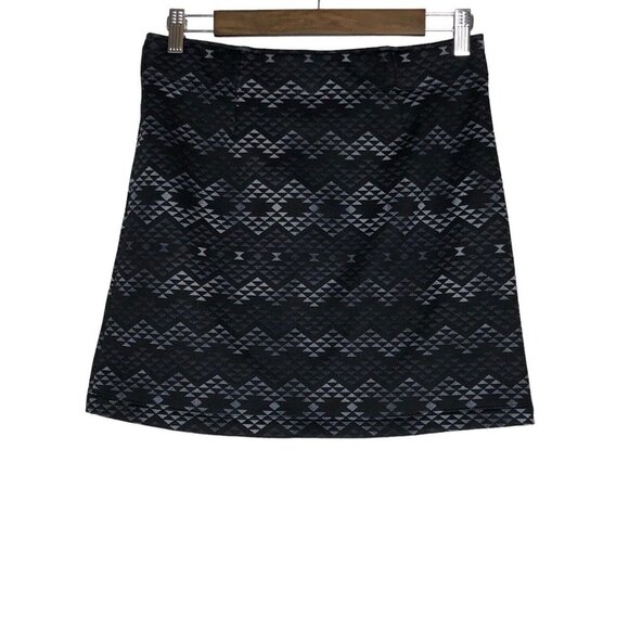 Athleta Black and Gray Fleece Lined Geometric Print Skirt Size Small - Picture 2 of 8